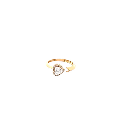 14K Yellow Gold Heart-Shaped Lab Diamond Bypass Ring | Shin Brothers Jewelers Inc.