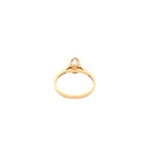 14K Yellow Gold Pear-Cut Lab Diamond Engagement Ring | Shin Brothers Jewelers Inc.