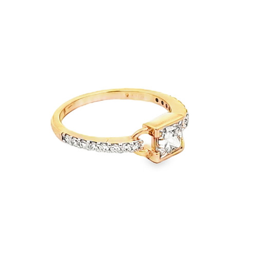 14K Yellow Gold Princess Lab Grown Diamond Ring 11410027 | Shin Brothers**