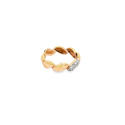 14K Yellow Gold Diamond Twist Ring 11007472 | Shin Brothers