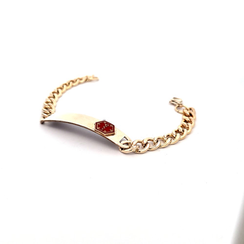 Sterling Silver Gold Plated 10mm Medical Alert Bracelet 80000342 | Shin Brothers**