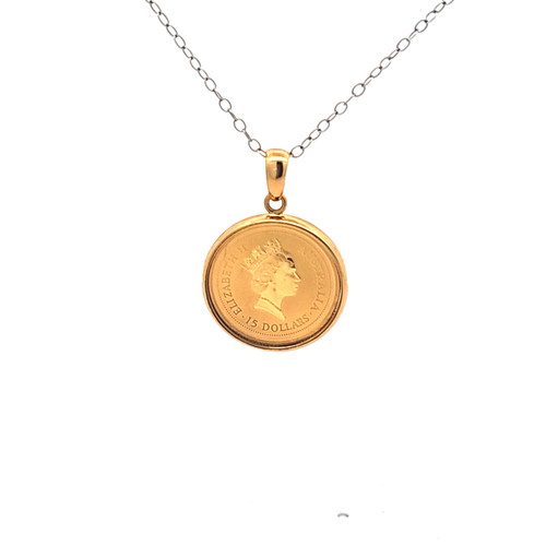.9999 Yellow Gold Australia Elizabeth II Nugget Coin Pendant 50003831 | Shin Brothers .9999 Yellow Gold Australia Elizabeth II Nugget Coin Pendant 50003831 | Shin Brothers