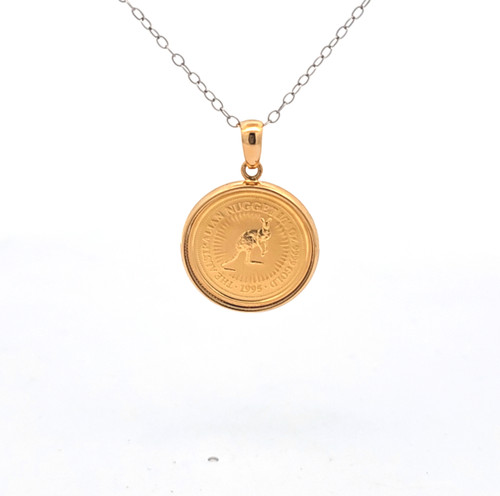 .9999 Yellow Gold Australia Elizabeth II Nugget Coin Pendant 50003831 | Shin Brothers