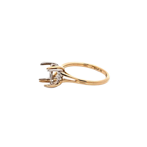 14K Yellow Gold Diamond Hidden Halo Engagement Ring Setting | Shin Brothers Jewelers Inc. 14K Yellow Gold Diamond Hidden Halo Engagement Ring Setting | Shin Brothers Jewelers Inc.