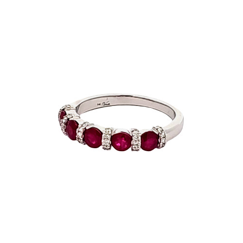 14K White Gold Ruby Diamond Ring 12003367 | Shin Brothers