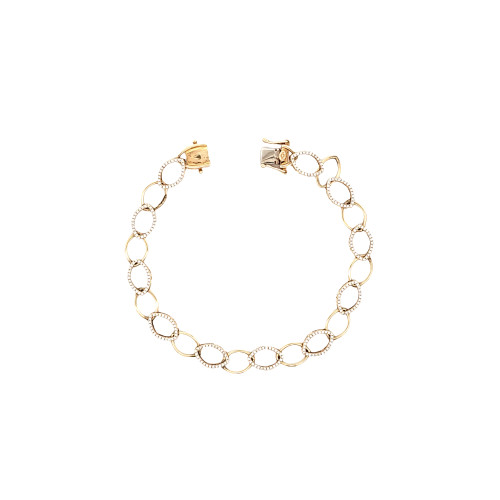 14K Yellow Gold Diamond Fancy Link Bracelet 21001032 | Shin Brothers