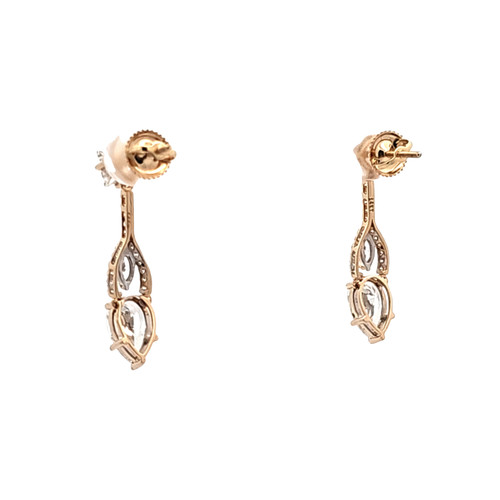 14K Yellow Gold Diamond Hanging Drop Earrings 41410023 | Shin Brothers