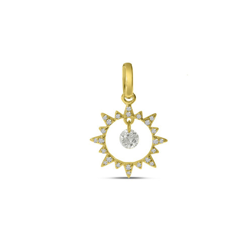 14K Yellow Gold Dashing Diamonds Sun Pendant 51002294 | Shin Brothers