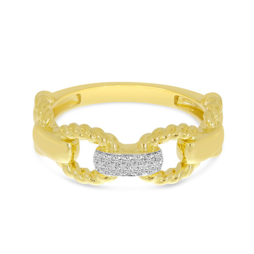  14K Yellow Gold Twisted Link Ring 11007502 | Shin Brothers
