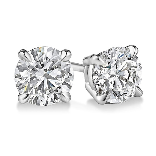 14K White Gold Lab Grown Diamond Screw Back Stud Earrings | Shin Brothers