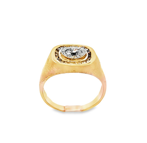 14K Yellow Gold Mens Diamond Signet Ring 11007505 | Shin Brothers