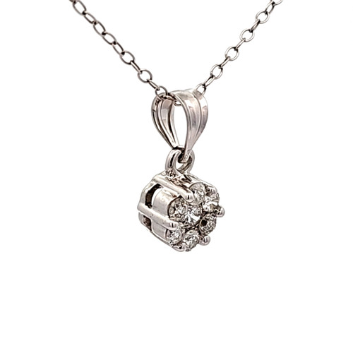 14K White Gold Diamond Flower Charm 51002300 | Shin Brothers