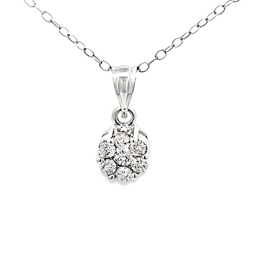 14K White Gold Diamond Flower Charm 51002300 | Shin Brothers