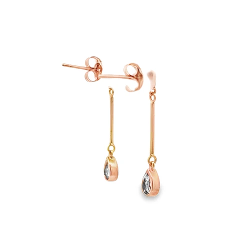 14K Yellow Gold Diamond Drop Earrings 41002942 | Shin Brothers