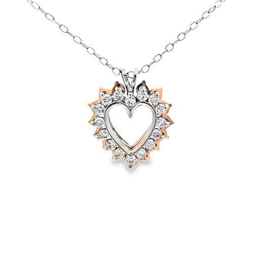 14K Yellow Gold Diamond Heart Pendant 51002308 | Shin Brothers