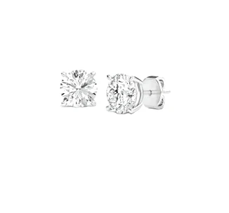  14K White Gold 2.Carat Natural  Diamond  Stud Earrings 41002940 | Shin Brothers**
