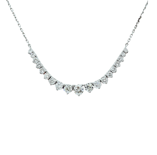 14K White Gold 1.74 Carat Lab Created Graduated Diamond Necklace 31410011 | Shin Brothers