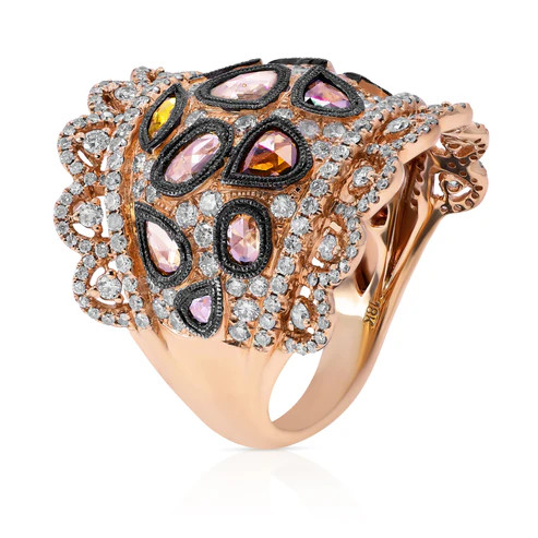 18K Rose Gold Lab Grown Diamonds Ring RC829A | Shin Brothers