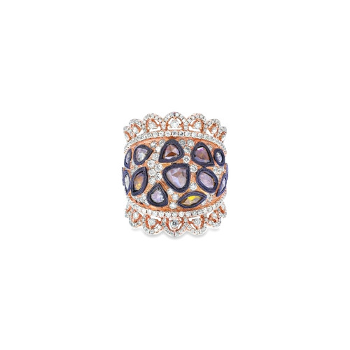 18K Rose Gold Lab Grown Diamonds Ring RC829A | Shin Brothers