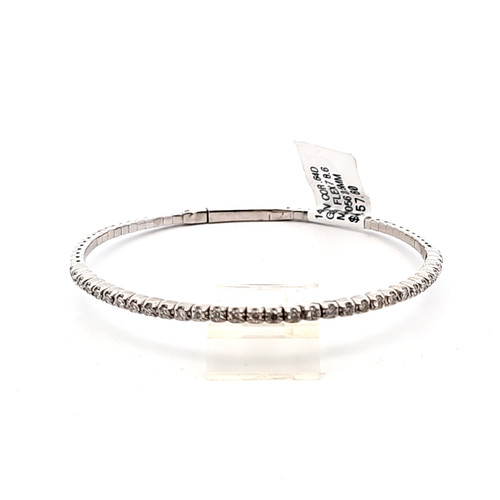 14K White Gold Flexible Diamond Bangle 21000681 | Shin Brothers