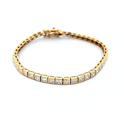 14K Yellow Gold Diamond Tennis Bracelet 21410014 | Shin Brothers