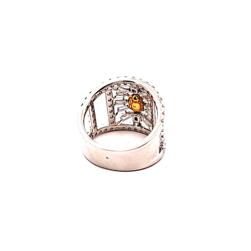 14K Two Tone White Gold Diamond Statement Ring 11007524 | Shin Brothers