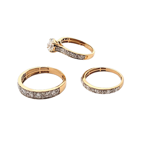 14K Yellow Gold Lab Diamond Engagement Ring Set 41002957 | Shin Brothers