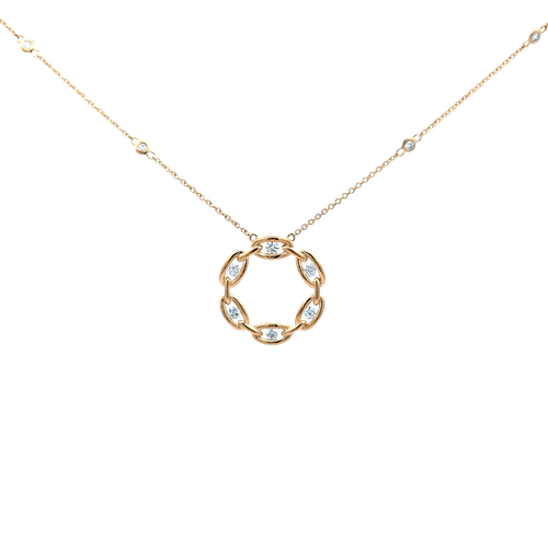 14K Yellow Gold 18" Circle Link Necklace | 31001345