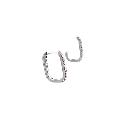 14K White Gold Diamond Rectangle Earrings 41002960 | Shin Brothers