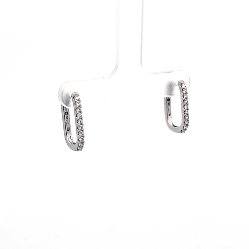 14K White Gold Diamond Rectangle Earrings 41002960 | Shin Brothers