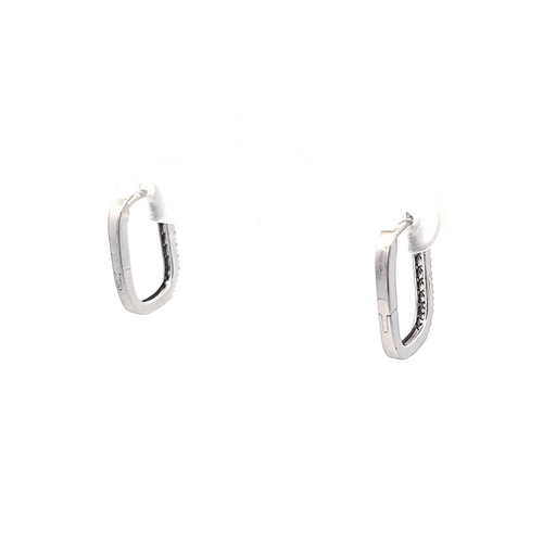14K White Gold Diamond Rectangle Earrings 41002960 | Shin Brothers
