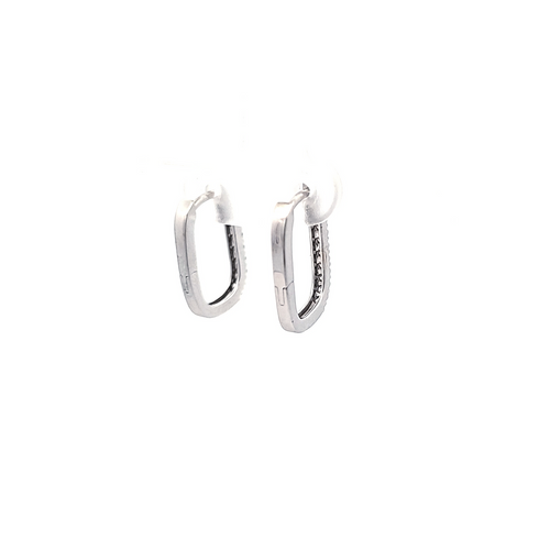 14K White Gold Diamond Rectangle Earrings 41002960 | Shin Brothers
