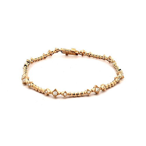 14K Yellow Gold Fancy Diamond Bracelet 21001044 | Shin Brothers