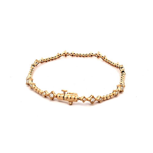 14K Yellow Gold Fancy Diamond Bracelet 21001044 | Shin Brothers