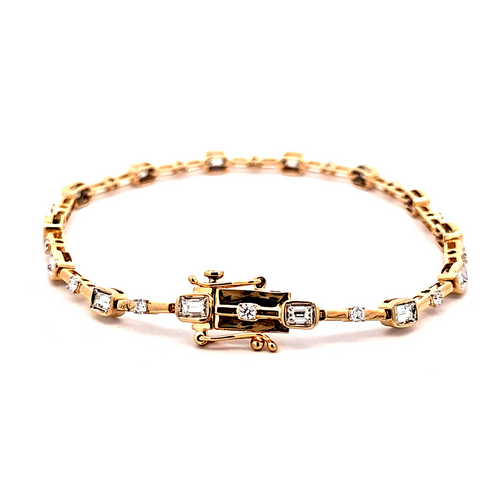 14K Yellow Gold Fancy Diamond Bracelet 21001042 | Shin Brothers