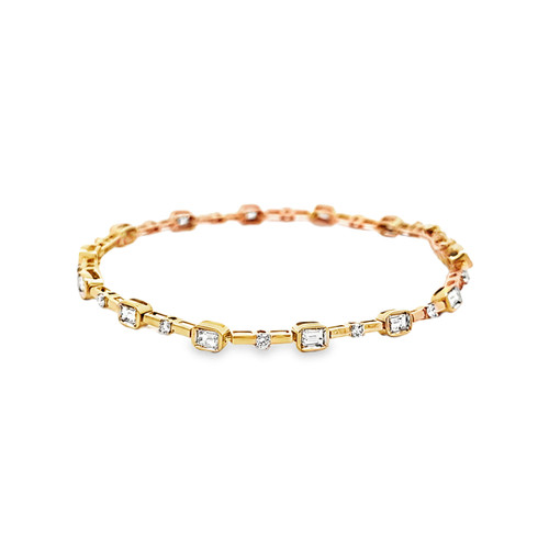 14K Yellow Gold Fancy Diamond Bracelet 21001042 | Shin Brothers