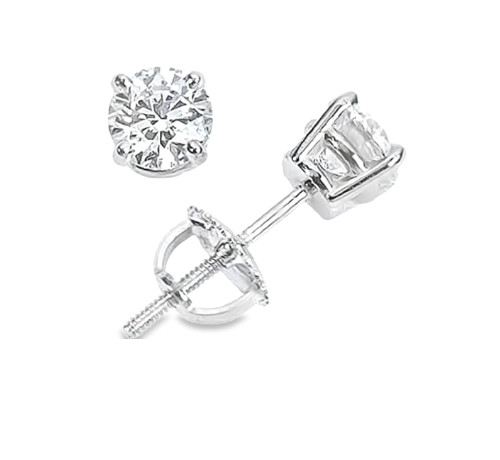 14K White Gold Lab Grown IGI Diamond Stud Earrings 41410056 | Shin Brothers**