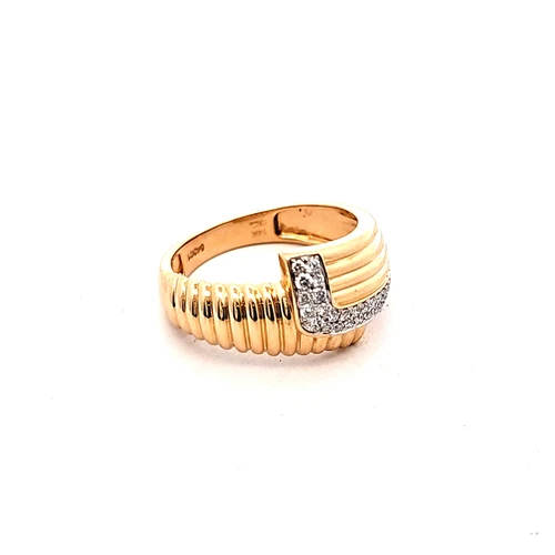 14K Yellow Gold Diamond Bypass Ring 11007537 | Shin Brothers