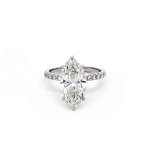 14k White Gold Marquise Diamond Engagement Ring 11410066 | Shin Brothers*