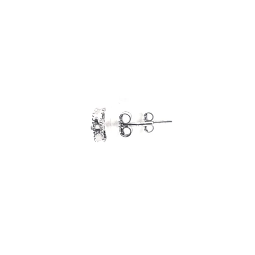 14K White Gold Diamond-Cut Clover Stud Earrings 40003434 | Shin Brothers