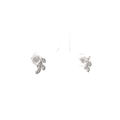 14K White Gold Lab Grown Diamond Leaf Earrings 41002971 | Shin Brothers*
