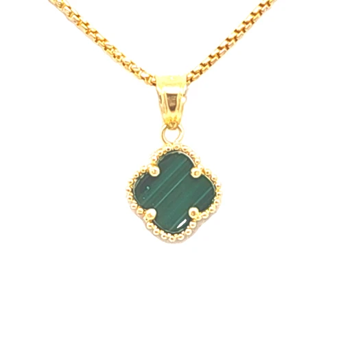 14K Yellow Gold Green Flower Charm 50002471 | Shin Brothers**