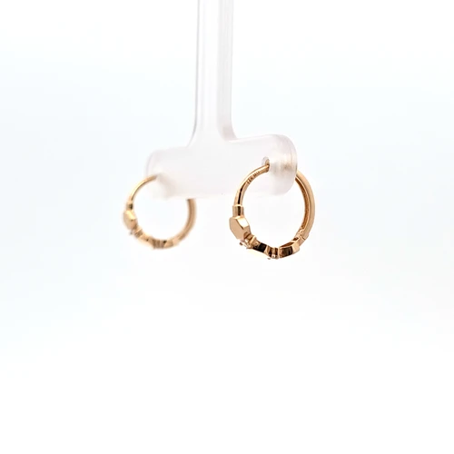  14K Yellow Gold CZ Huggie Earrings 42003635| Shin Brothers*