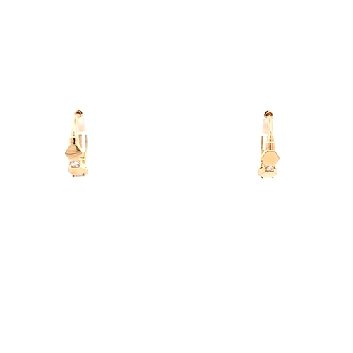  14K Yellow Gold CZ Huggie Earrings 42003635| Shin Brothers*