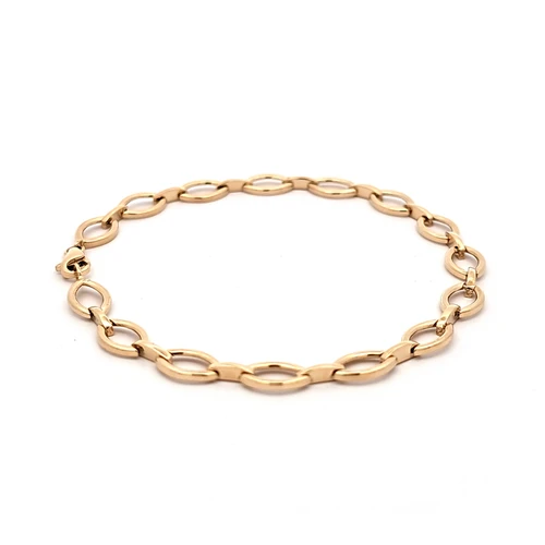  14K Yellow Gold 7" Flat Oval Ladies Bracelet 20002334 | Shin Brothers**