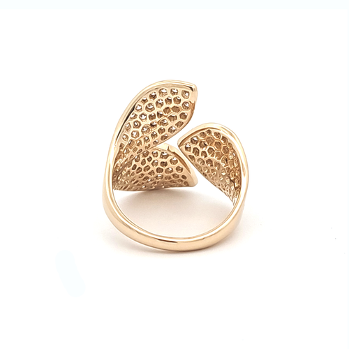  14K Yellow Gold Ladies' Diamond Triple Leaf Ring 11007548 | Shin Brothers