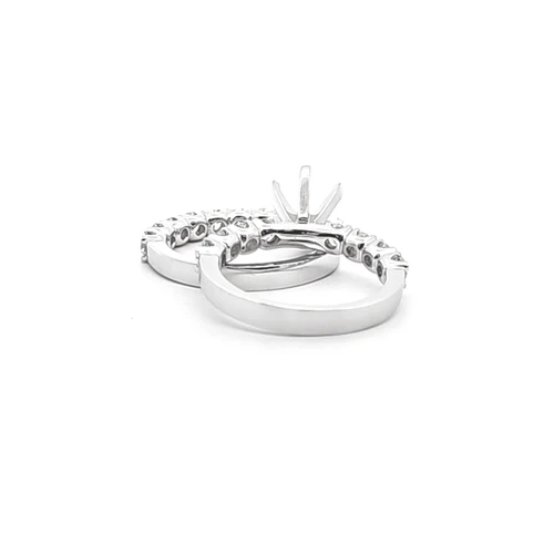  14K White Gold Diamond Bridal Ring Set with Open Setting 11007547 | Shin Brothers*