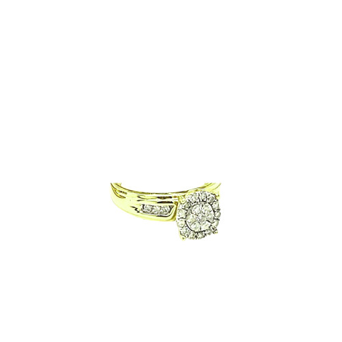 14K Yellow Gold Pave Diamond Engagement Ring Halo Setting 11007558 | Shin Brothers
