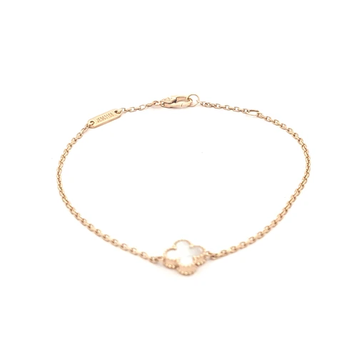 18K Yellow Gold Mother of Pearl Clover Bracelet 22001066 | Shin Brothers*