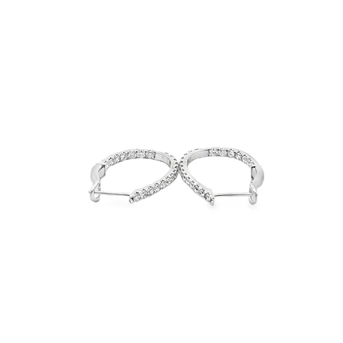  14K White Gold 1.2 ctw Diamond Oval Hoop Earrings 41002974| Shin Brothers*
